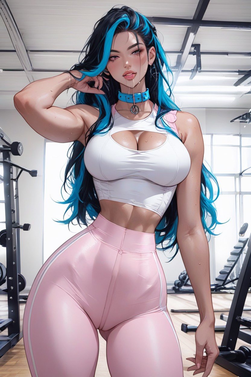 Gym, Model, Ripped Clothes AI Porn