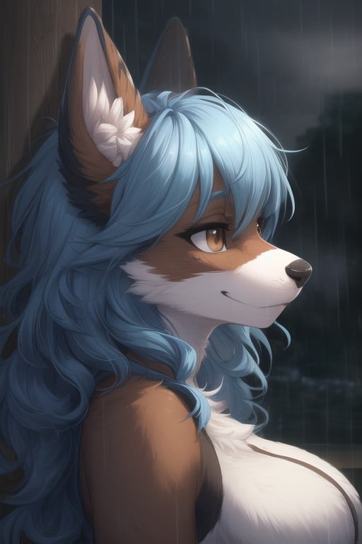 Side View, Dusk, Raining Furry AI Porn