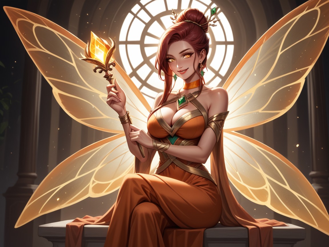 Fairy, Sorcerer Fantasy Background, Tan Hentai AI Porn