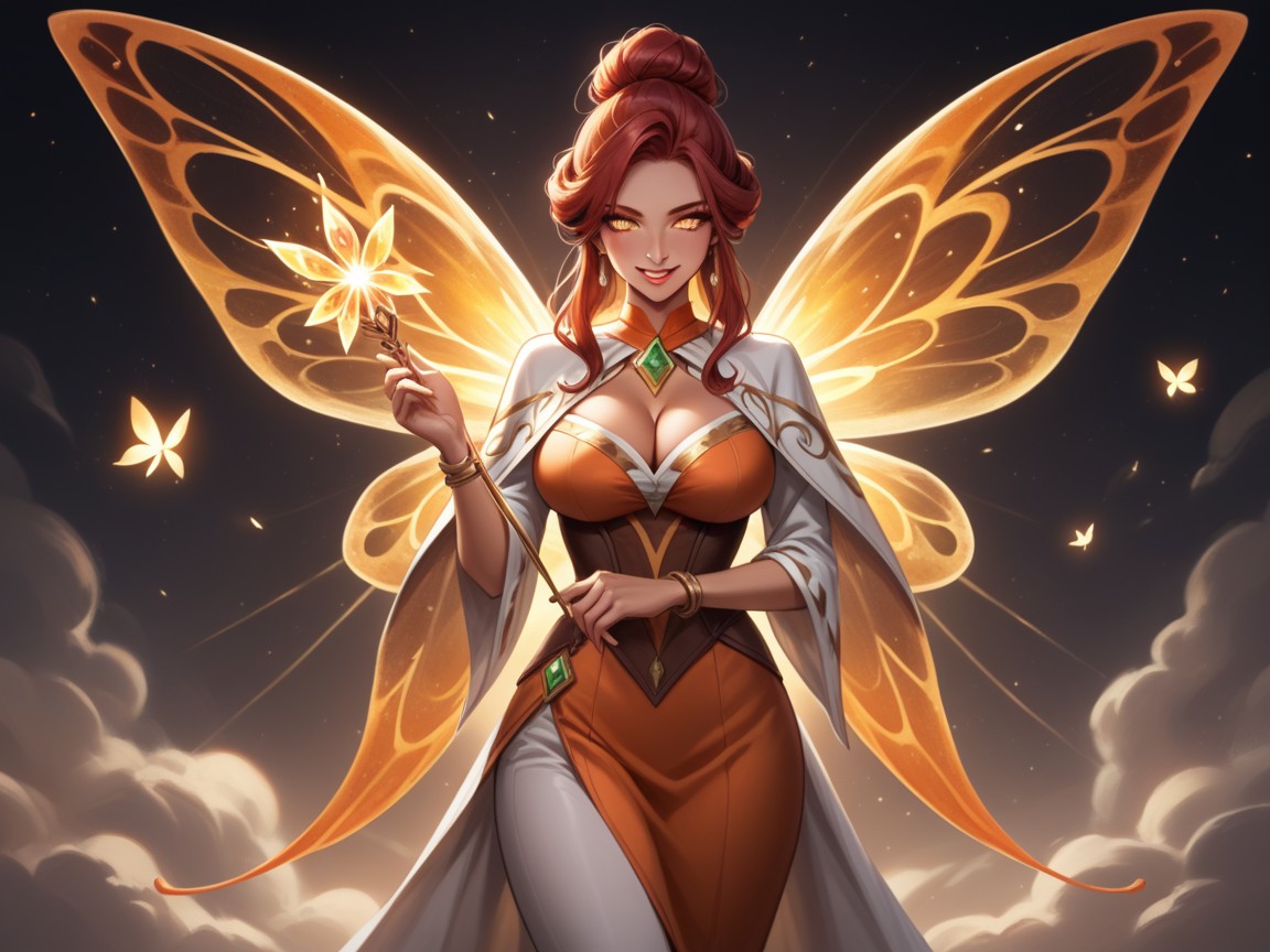 Sorceress Robes, Holding A Wand, Tongue Out Hentai AI Porn