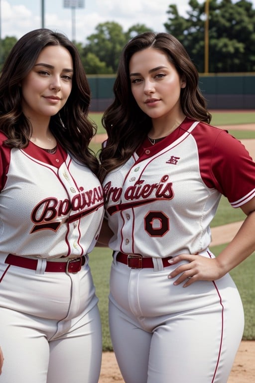 Uniforme De Beisebol, Ssbbw, 2 Pessoas Pornografia peluda com IA