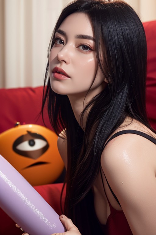 Violet Parr, Laying Down On Sofa, Kissing Her LipsAI黃片