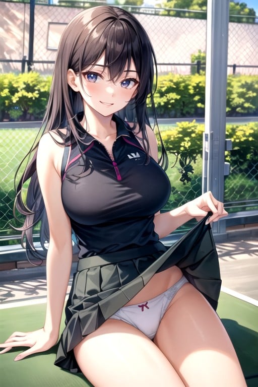 Woman, Tennis Wear, SmirkAIポルノ