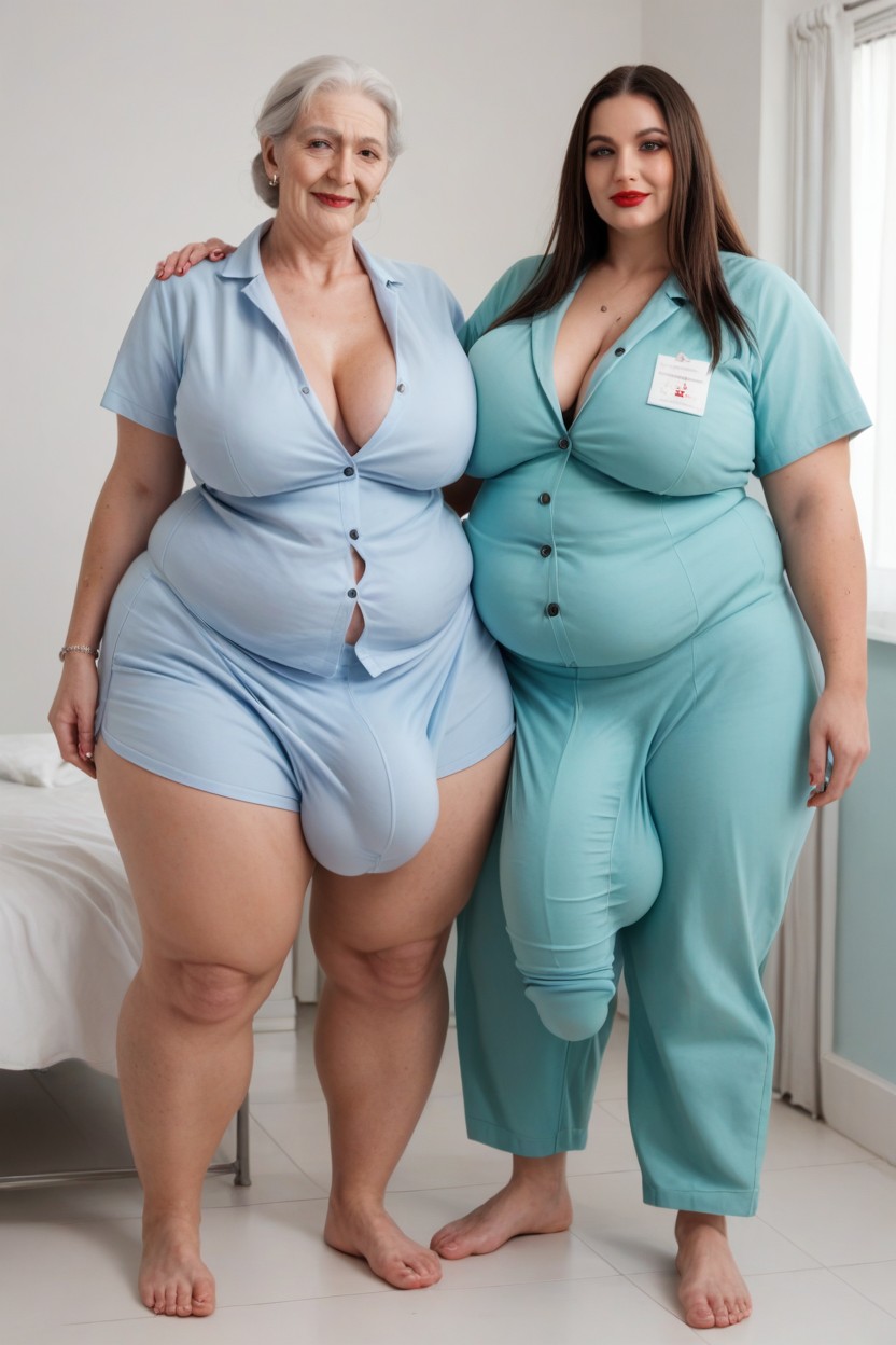 Gigantic, Onesie, Fully Clothed Shemale AI Porn