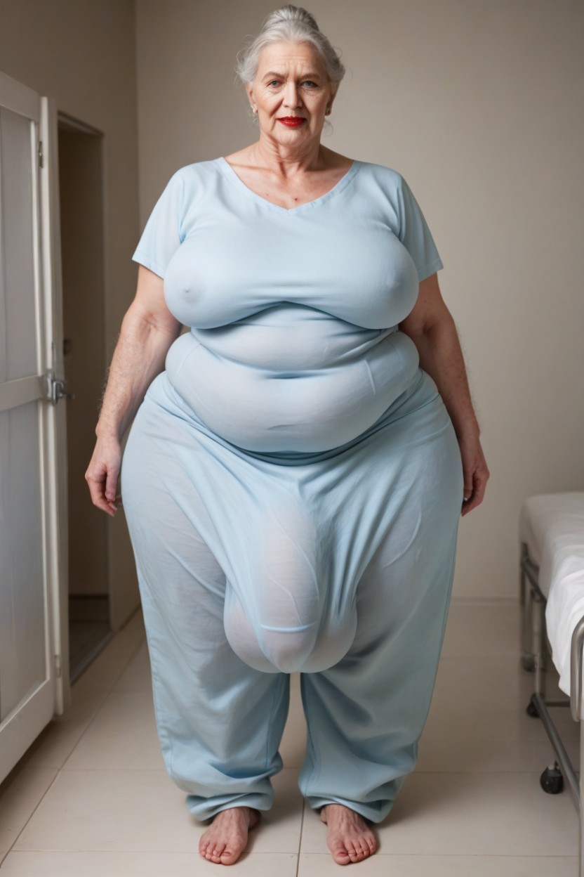 Hospital, Standing In Hospital, Big Belly Shemale AI Porn