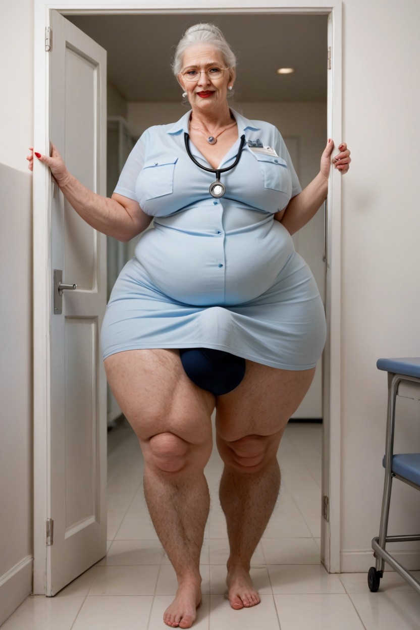 Fat, Red Lipstick, Hyper Hairy Arms Shemale AI Porn