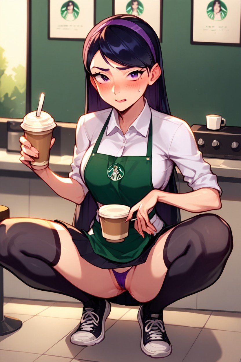 Pretty, Working As A Barista, Violet ParrAIポルノ