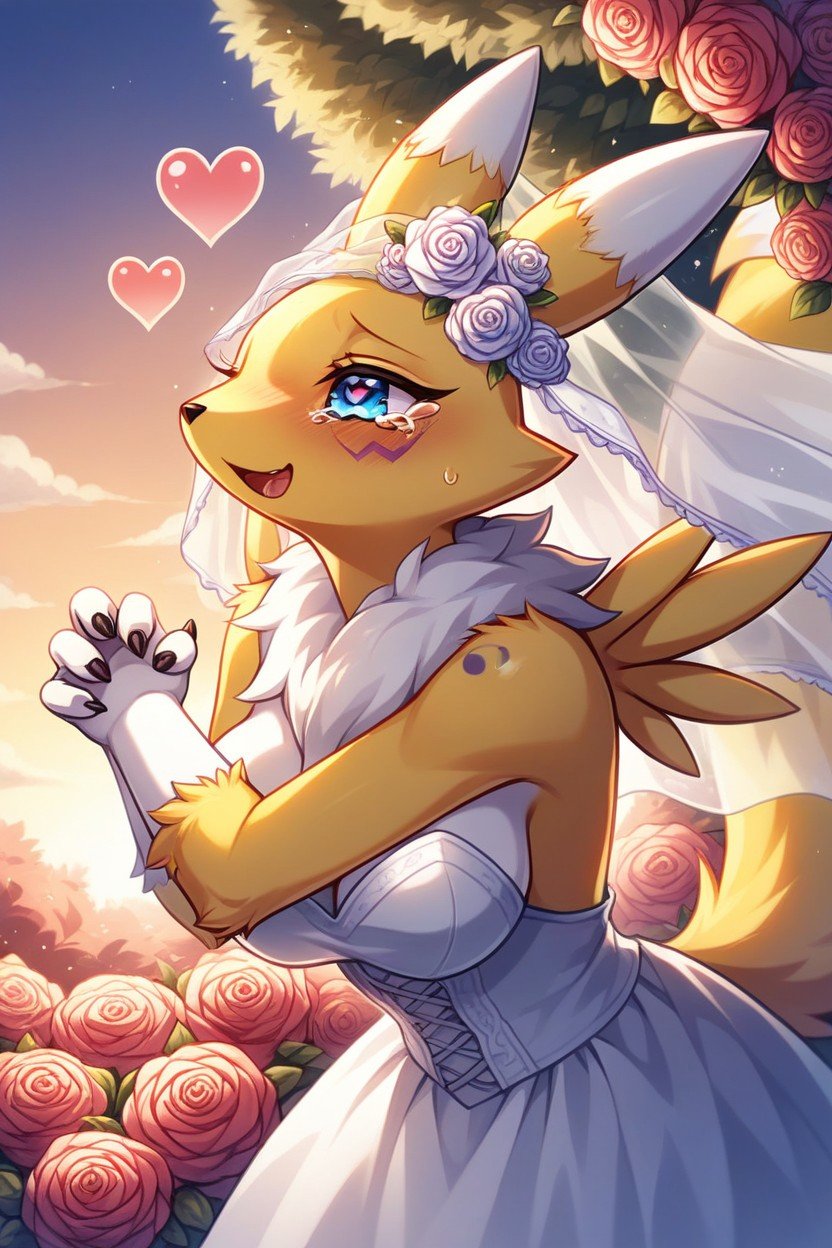 Wedding Dress, Wedding, Renamon AI Porn