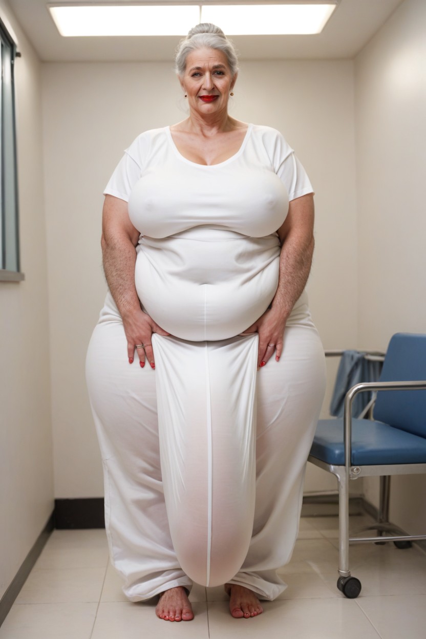 Thigh Are As Hairy As A, Extremely Large Ass, Big Belly Shemale AI Porn