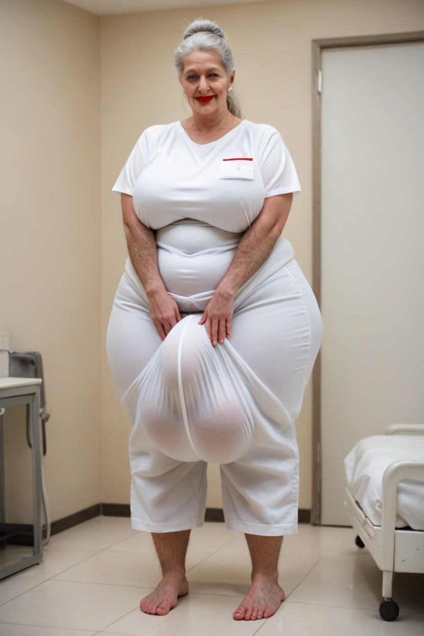 Baggy Designed Pajama Pants, White Hair, Worlds Hairiest Body In The World Shemale AI Porn