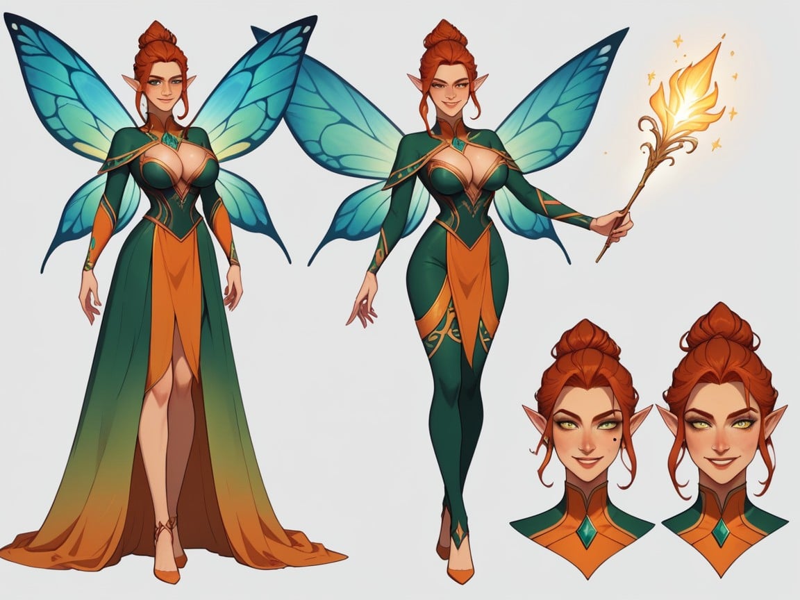 Elven Woman, Skinny, Large Breast AI Porn