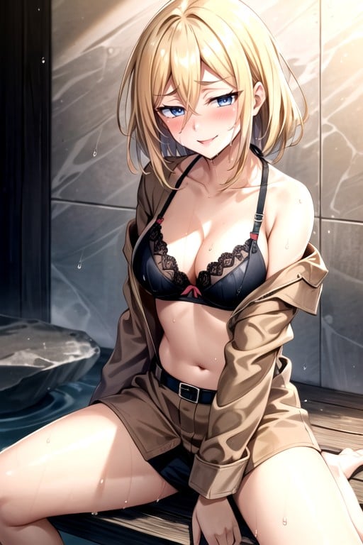 Wet Clothes, Waist Shot, Mischievous (smiling While Blushing) AI Porn