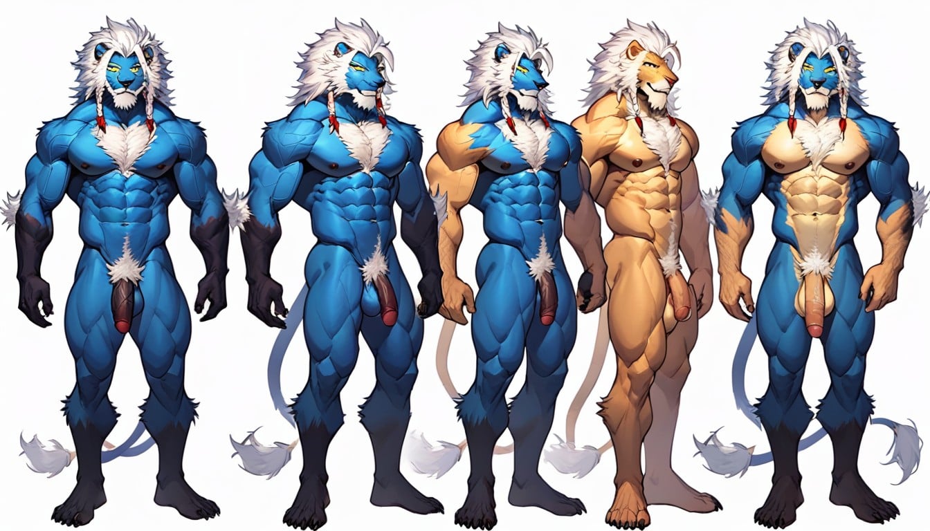 Lion, Anthro, Large AI Gay Porn