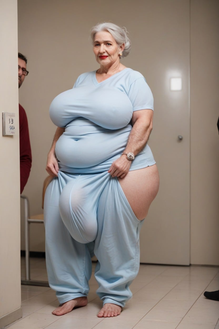 Fully Clothed, Turpuoise Uniform, Curly Shemale AI Porn