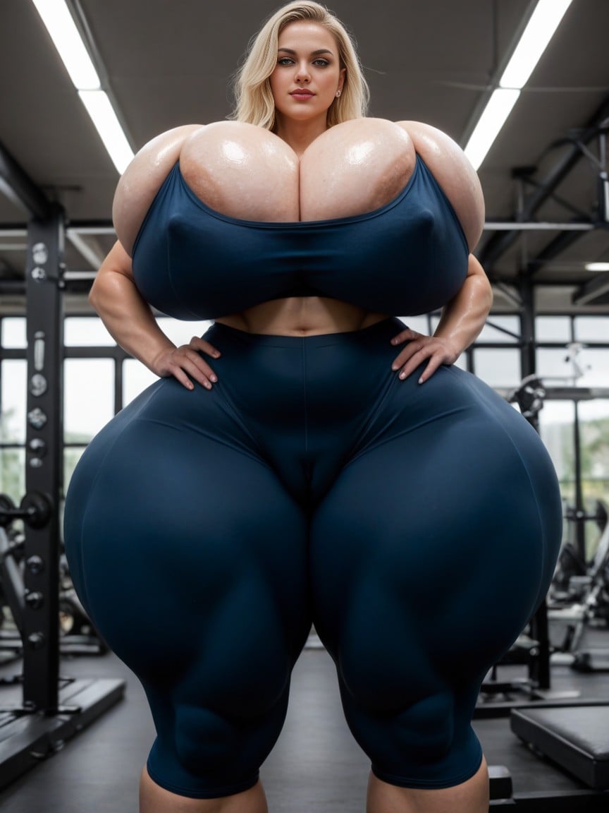 Gym, Breast Expansion, Standing AI Porn