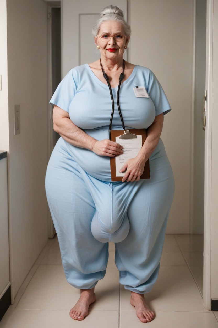 Curly, Hyper Hairy Arms, Hospital Shemale AI Porn