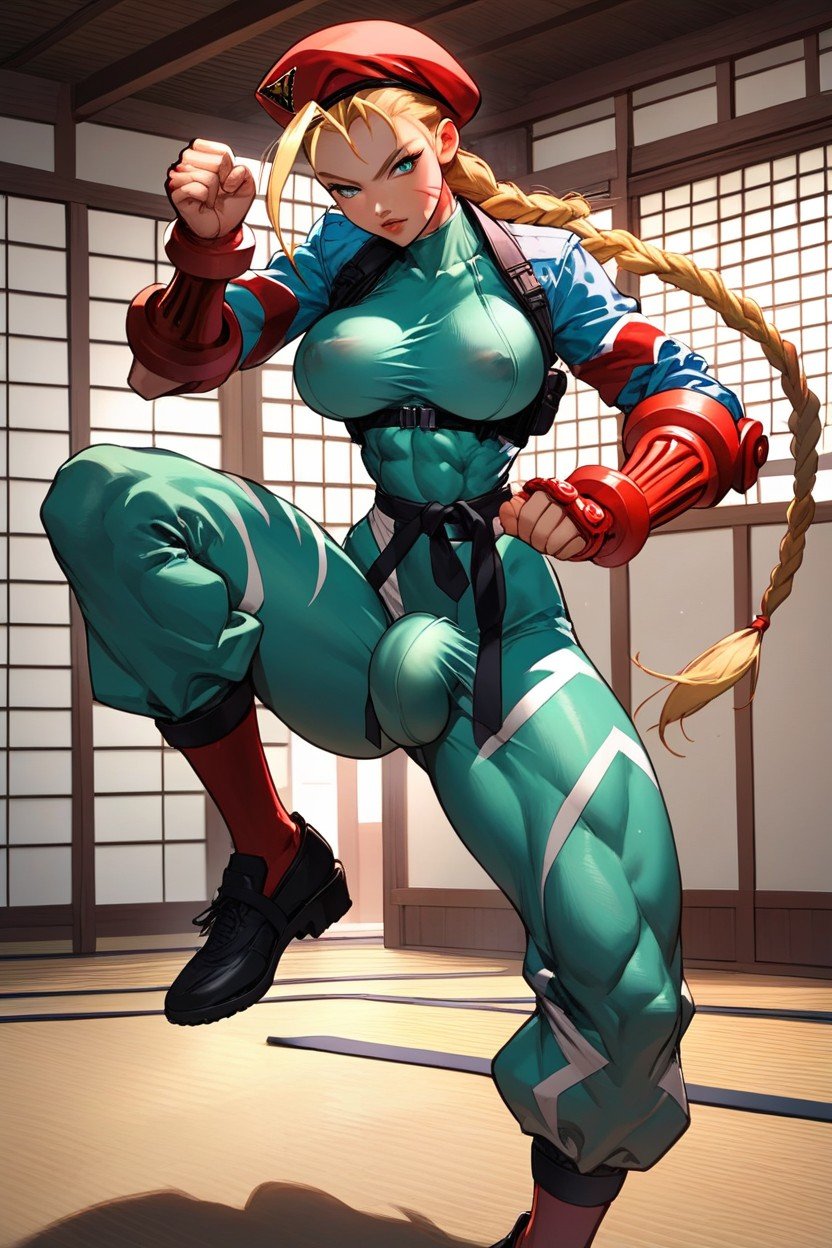 Karate Pose, Anime Style, Cammy WhiteAIポルノ