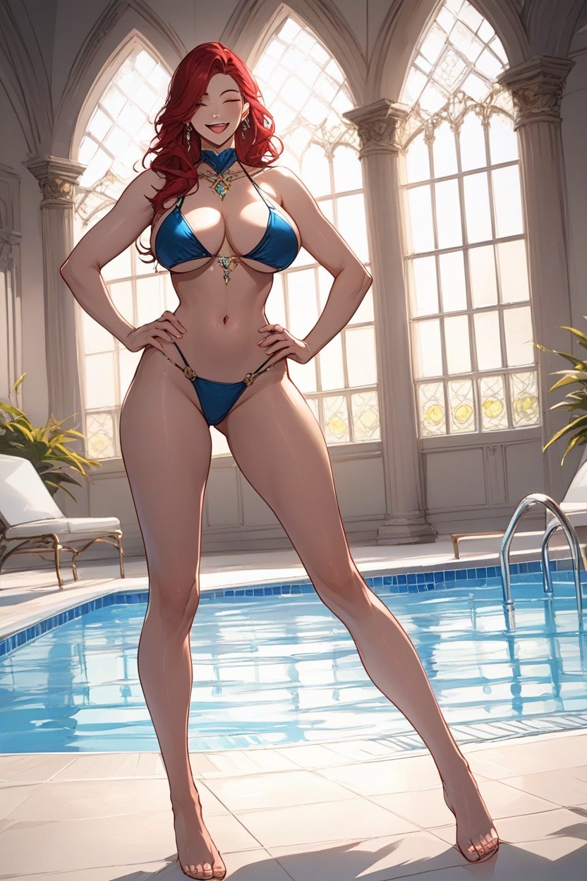 Full Body, Bikini, Pool AI Porn