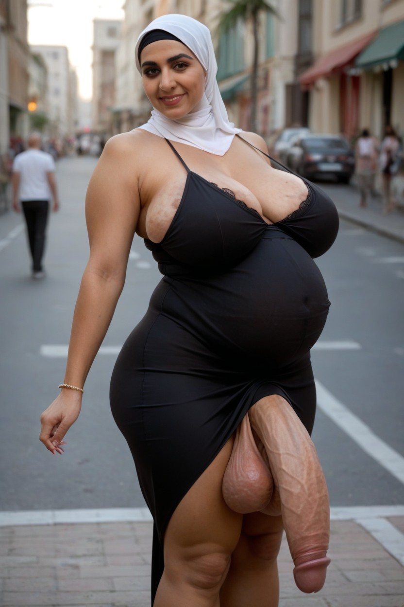Hyper Overdue Pregnancy, Muslim, Hijab Shemale AI Porn