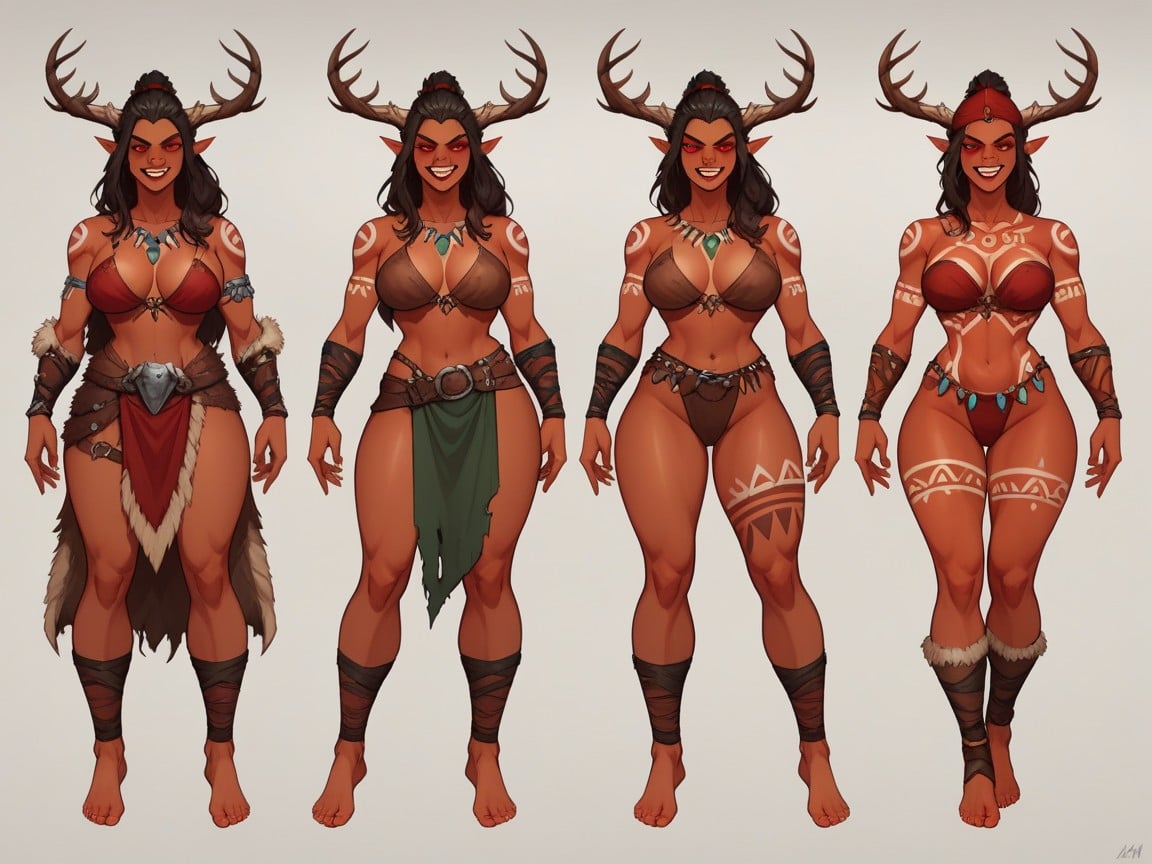Red Eyes, Latina, Character Sheet AI Porn