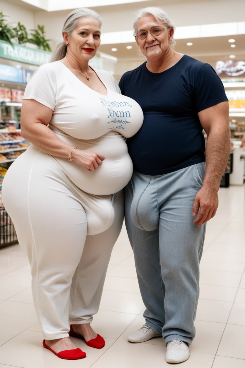 White Hair, Curly, Mall Shemale AI Porn