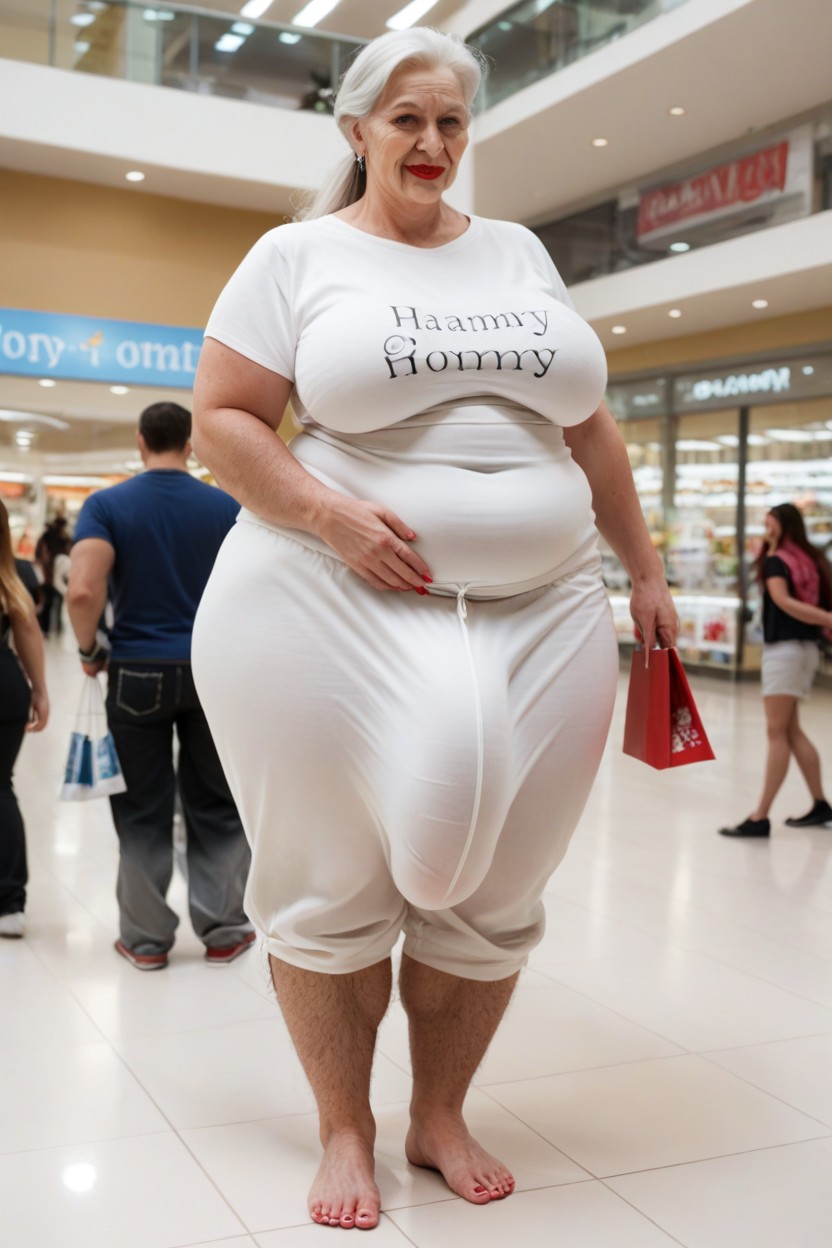 Oversized T Shirt, Curly, Full Body Shemale AI Porn