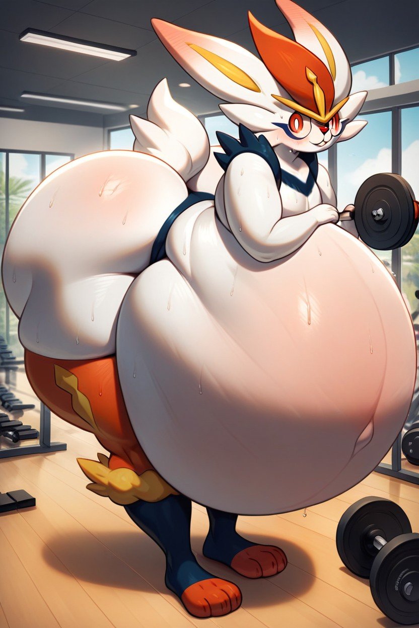 Gym, Hyper Thighs, 身をかがめるファーリーAIポルノ