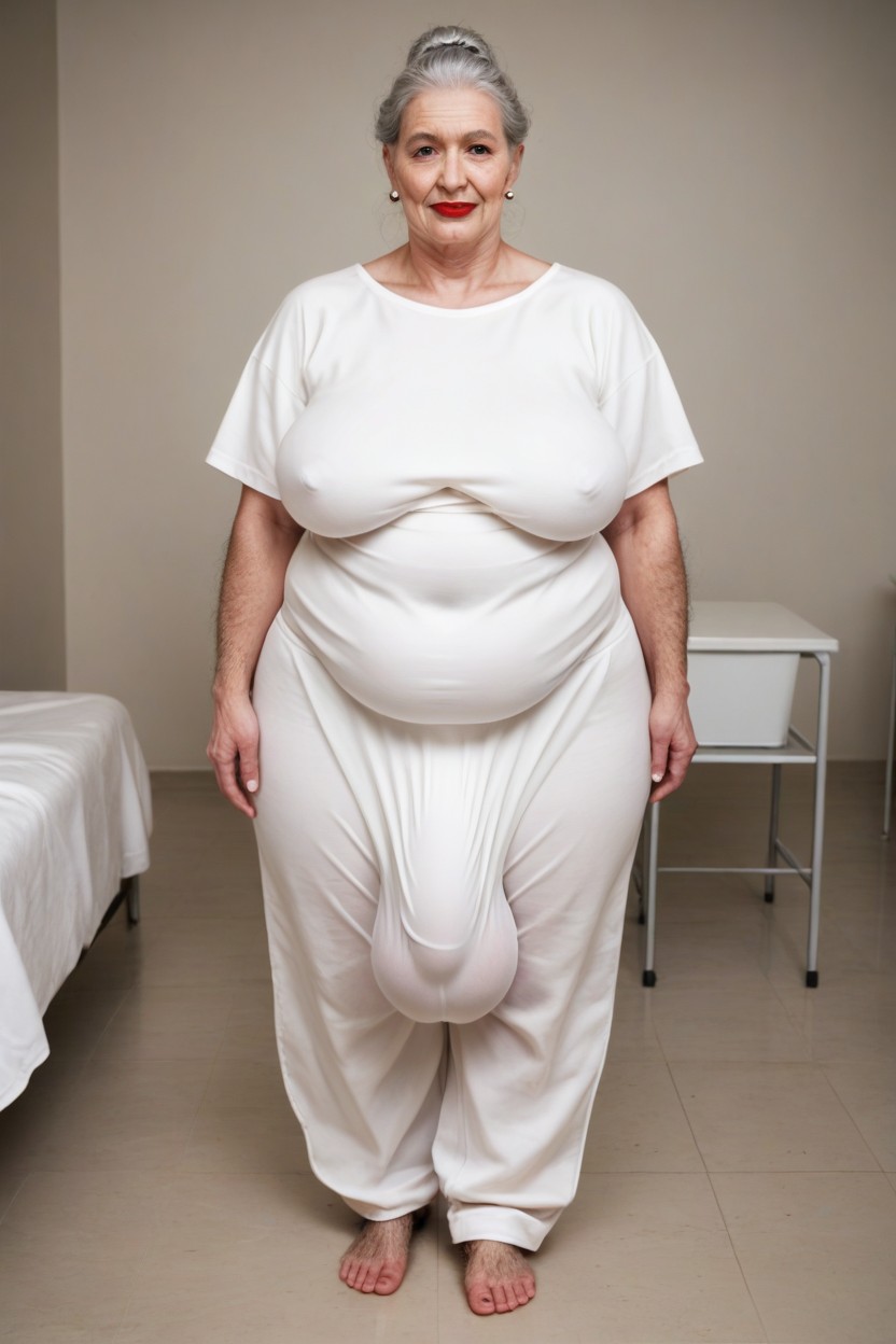 Extremely Large Ass, Full Body, Fully Clothed Shemale AI Porn