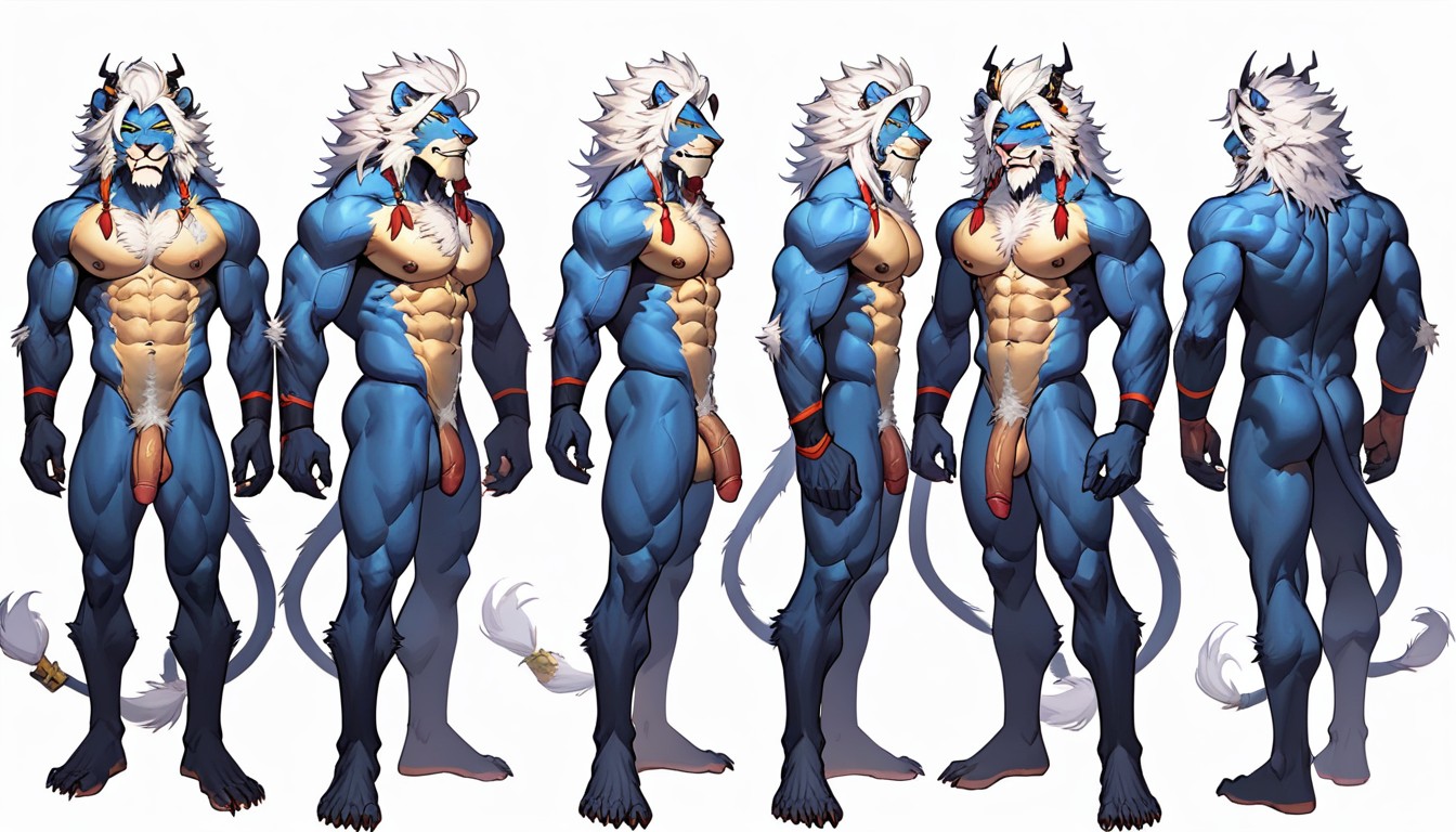 White Background, Large Ass, Flaccid AI Gay Porn