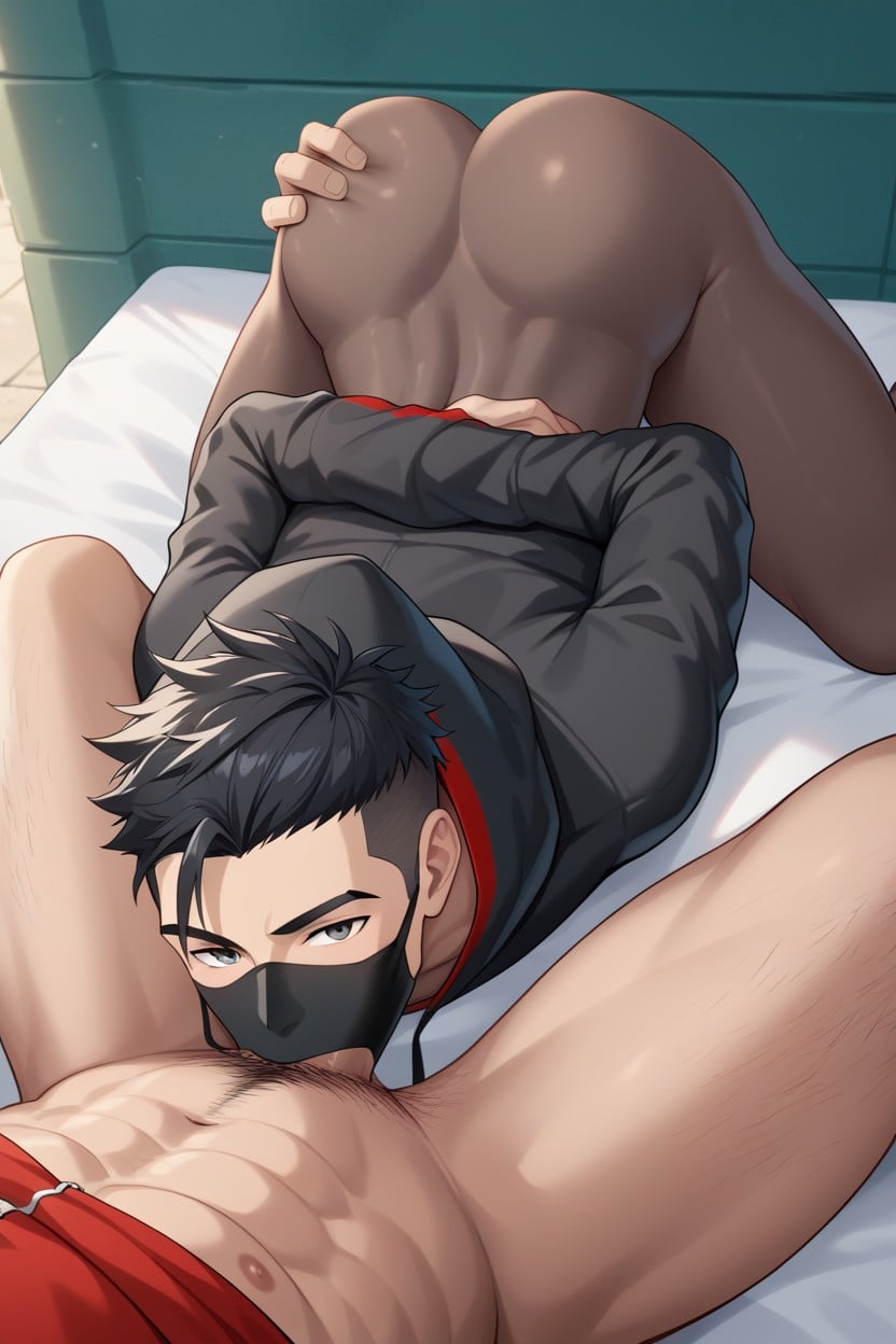 Bed, Messy Hair, Thick Thighs AI Gay Porn