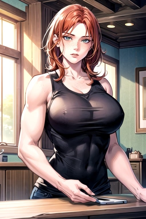 Comic, Ginger, Sleeveless T-shirt AI Porn