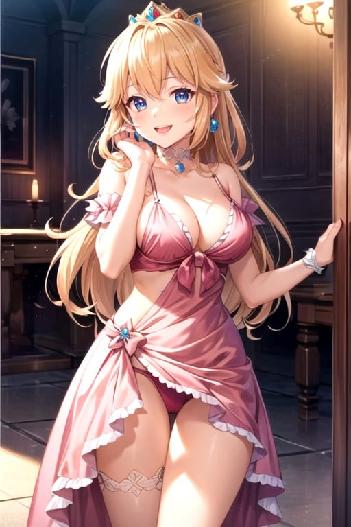 Tierna, Bikini, Princess Peach (super Mario Bros)Porno AI Hentai