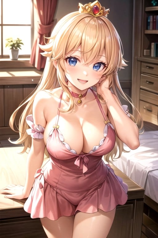 Princess Peach (super Mario Bros), Toucher Le Visage, Poitrine MoyennePorno IA Hentai