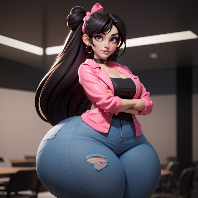 Bottom Heavy Hourglass Figure, Woman, Wide Hips Hentai AI Porn