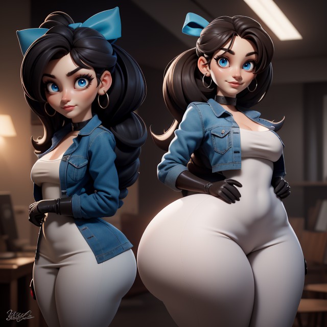 Flower In Hair, Seductive And Mischievous Look, Thick Thighs Hentai AI Porn