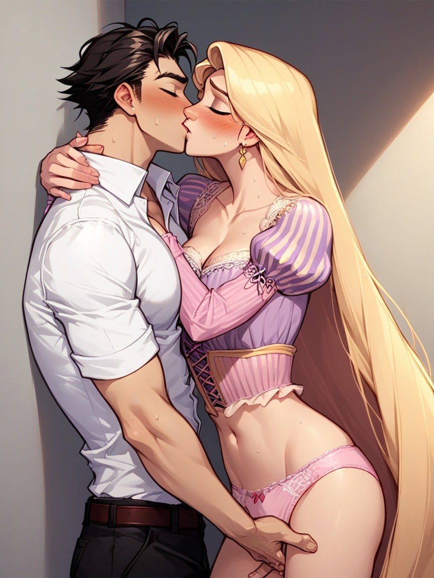 Rapunzel Embarrassed, Kissing, Rapunzel Standing In Front Of ManAI黃片