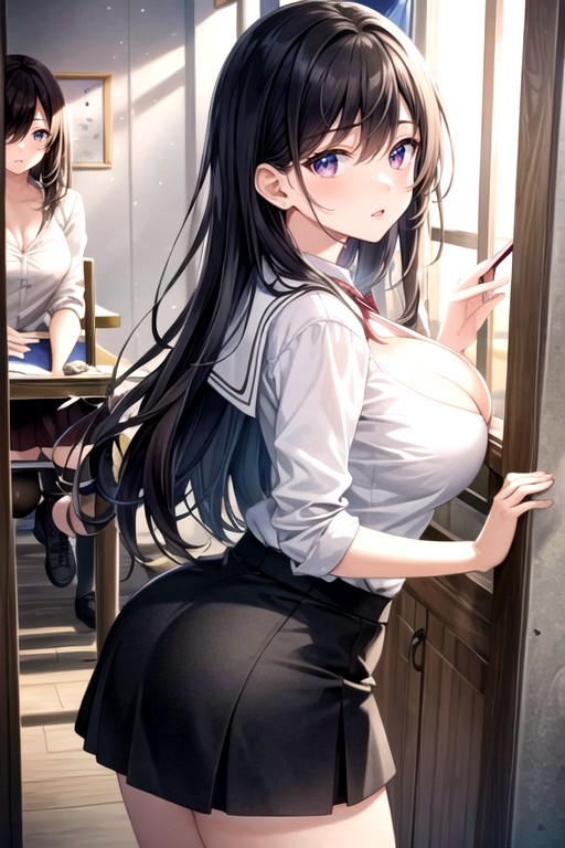 Cleavage, Brunette, SchoolAIポルノ