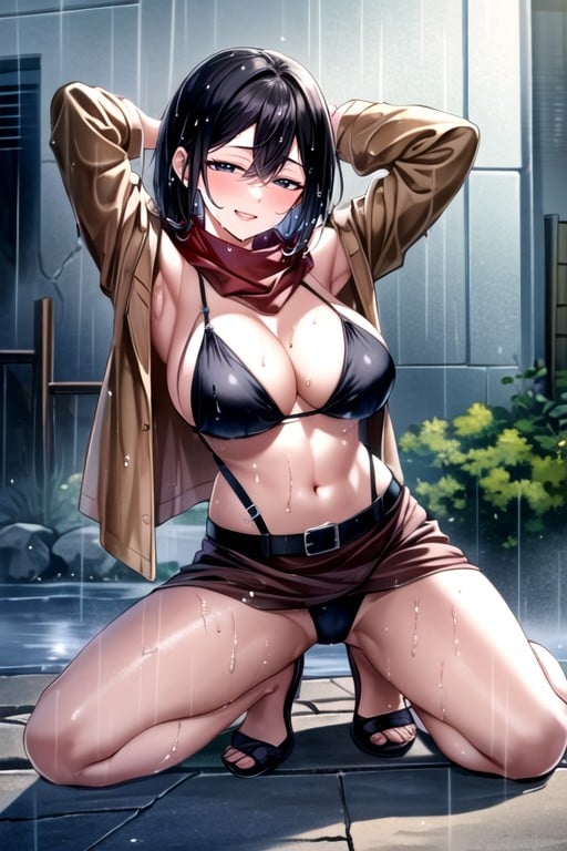 20s, Mikasa Ackerman (attack On Titan), Full Body Furry AI Porn