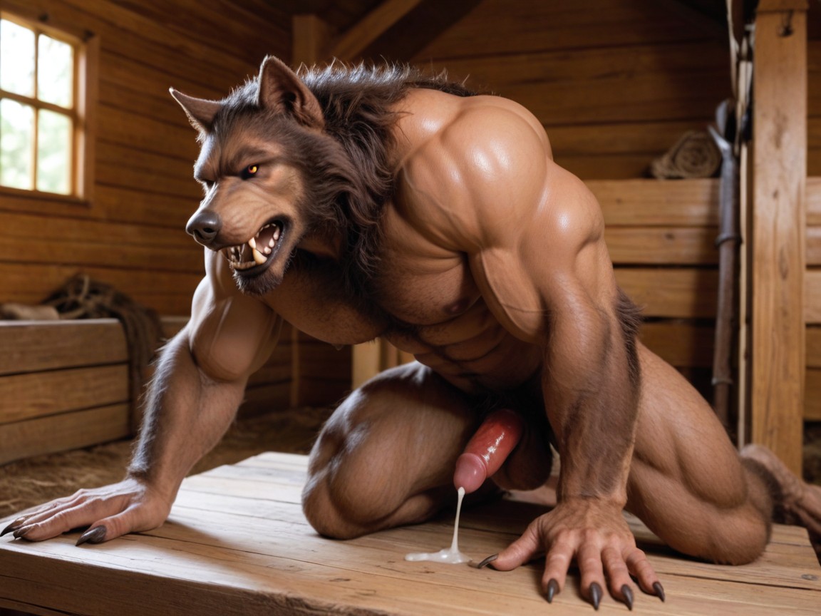 Were Beast, Werewolf Orgasm, Anthropomorphic Hairy Beast AI Gay Porn
