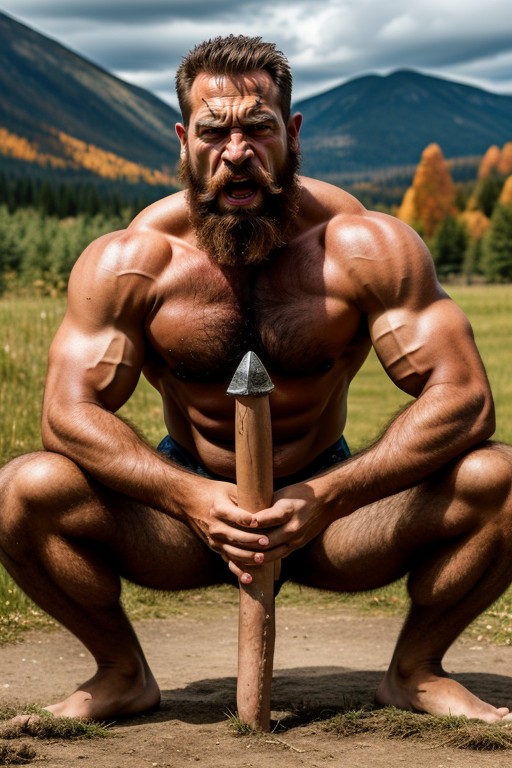 Blowjob, Viking Hairstyle, Handsome Male FacesAI黃漫