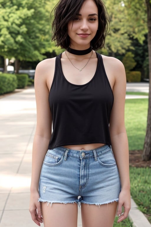 Young Woman, Débardeur, Coupe Au CarréPorno IA