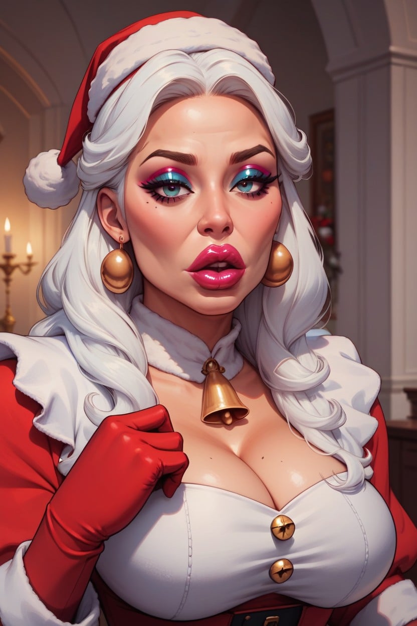 Busty Mrs Claus, Christmas, Bimbo Furry AI Porn