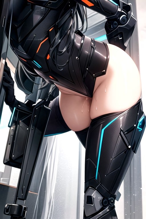 Nsfw, Armure De Robot, Cheveux NoirsPorno IA transsexuelle