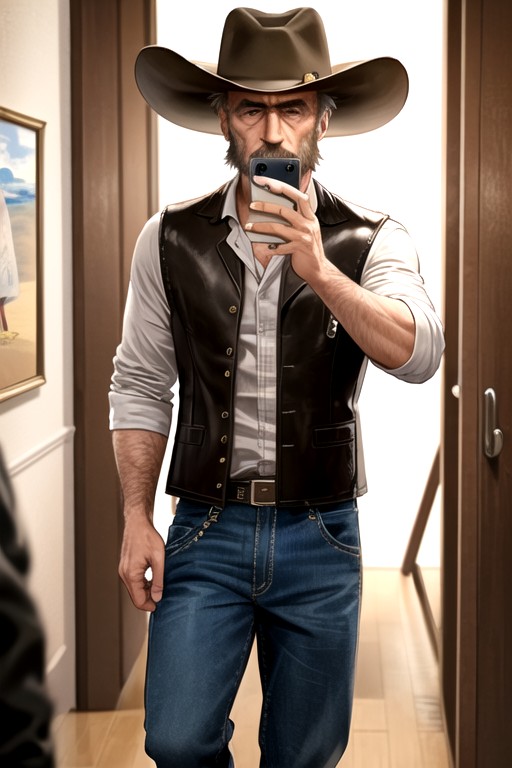 Curved Cock, Belly, Selfie AI Gay Porn