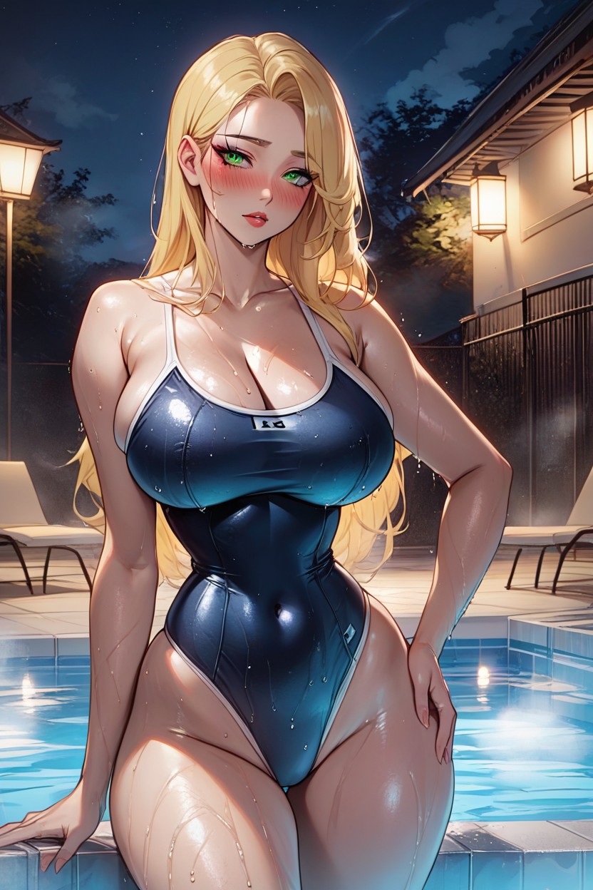 Lady Y, Oily Skin, Green Eyes Hentai AI Porn