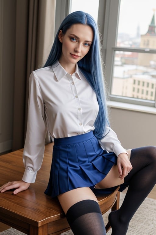 Slender, Professeur, Young WomanPorno IA transsexuelle