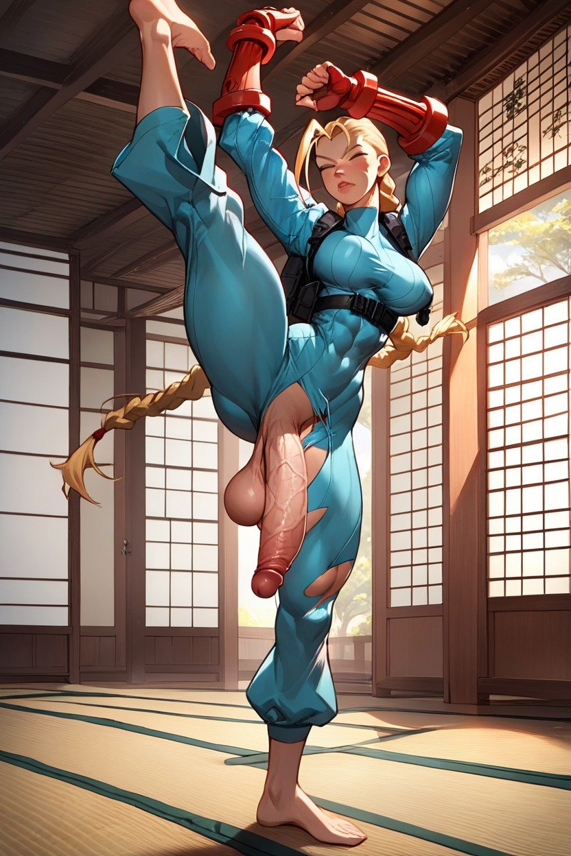 Cammy White, Karate Pose, Ripped Pants헨타이 AI 포르노