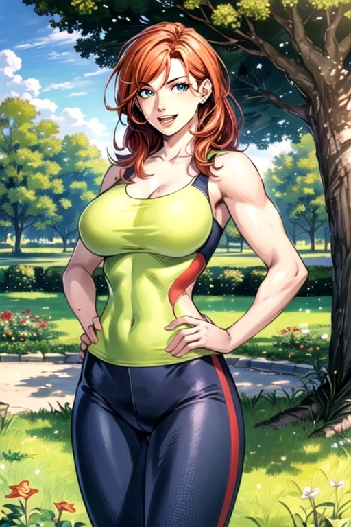 Park, Ginger, Muscular AI Porn