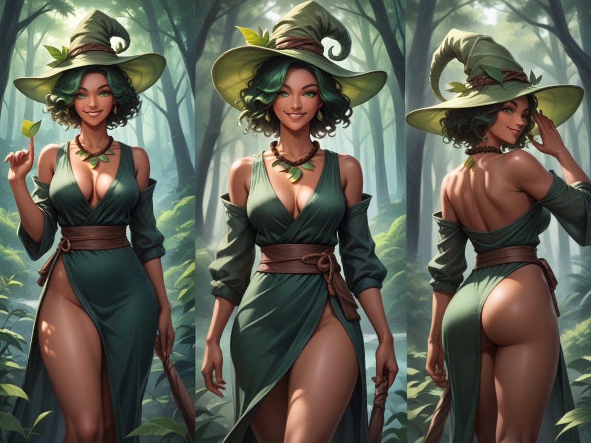 Druid Class, Abdomen, Leaf Necklace Hentai AI Porn