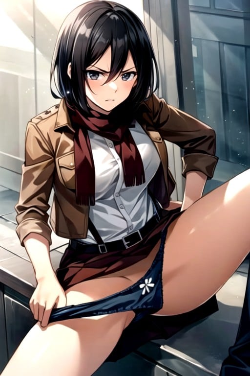 Baisser Les Culottes, Maigre, Cheveux NoirsPorno IA Hentai